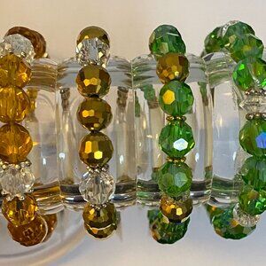 NEW Glass/acrylic (not plastic) bead bracelets on stretch elastic FINAL